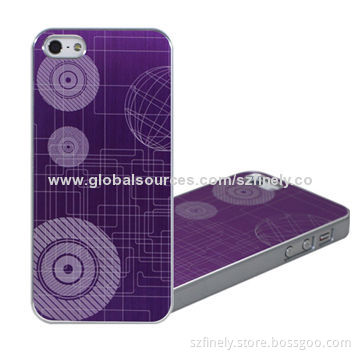 PC case for iPhone 5/5S, plating aluminum sheet, laser carve pattern, various colors available